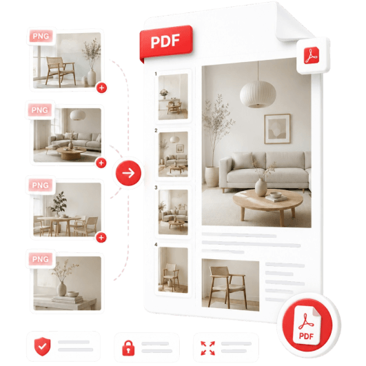 Images merged into a secure professional PDF document