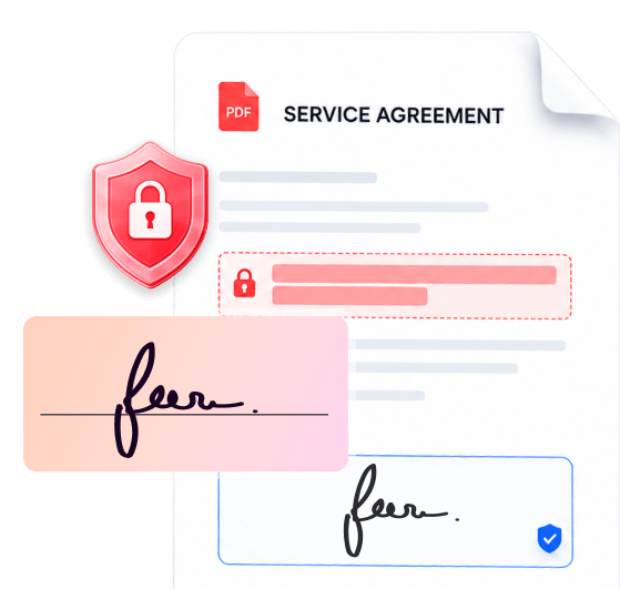 Secure signed service agreement document
