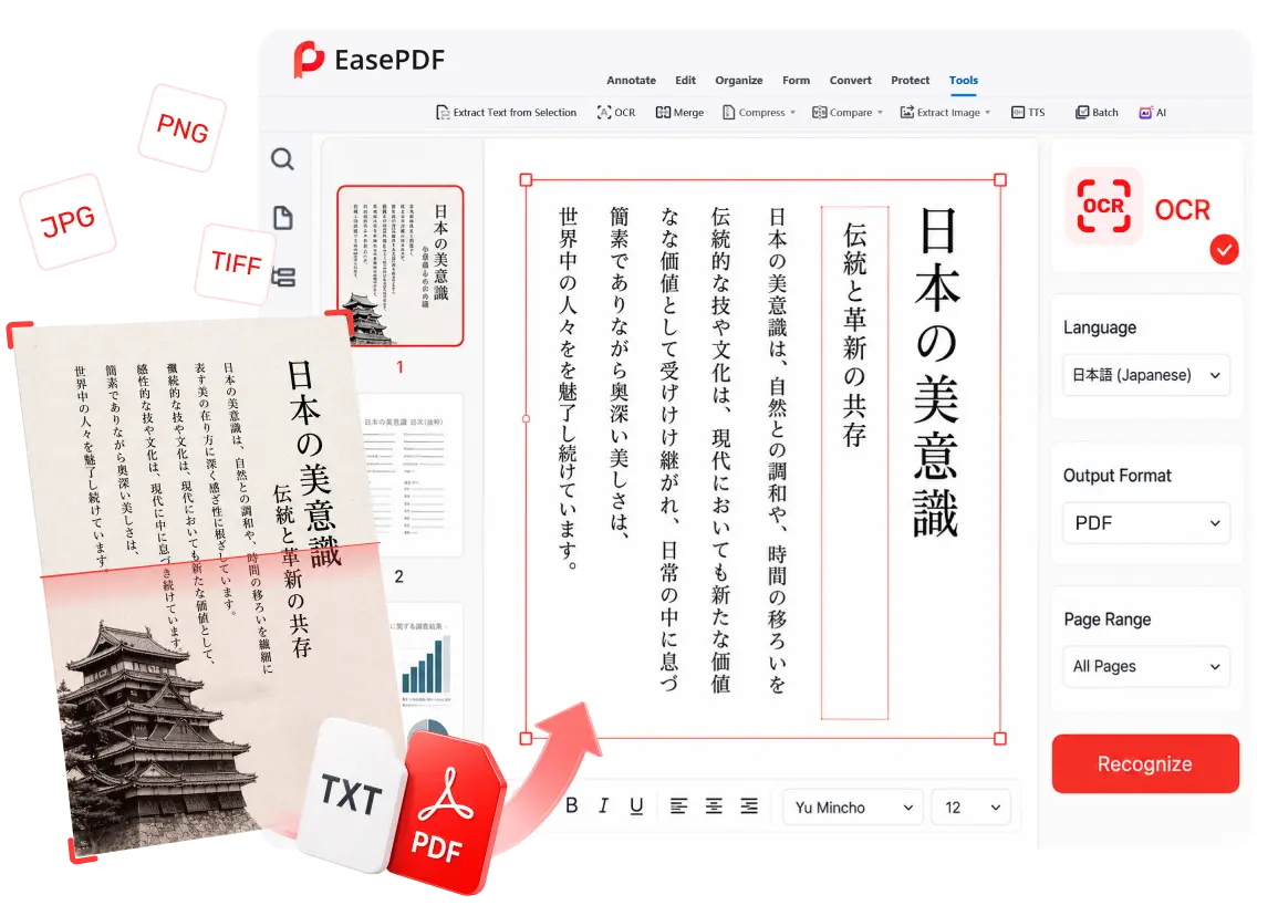 EasePDF Pro high-precision OCR interface
