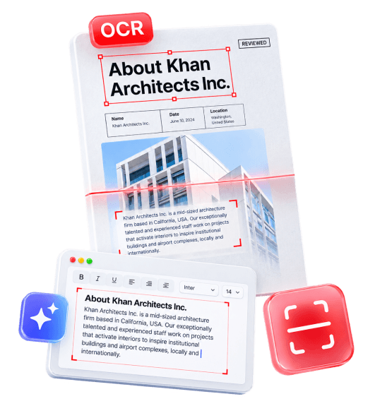 OCR document recognition illustration