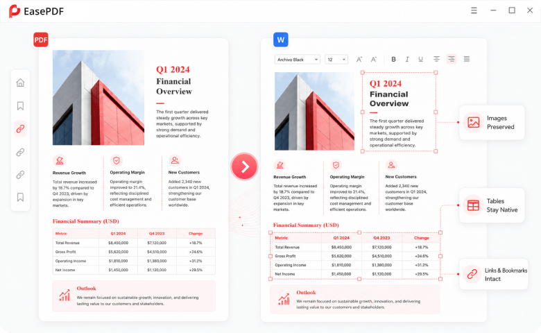 Accurate tables and image conversion